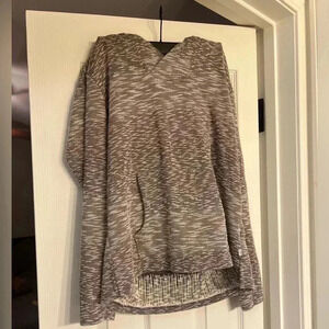 Hang Ten Womens medium Knit Hoodie Sweatshirt Purple White Marbled Long Sleeve